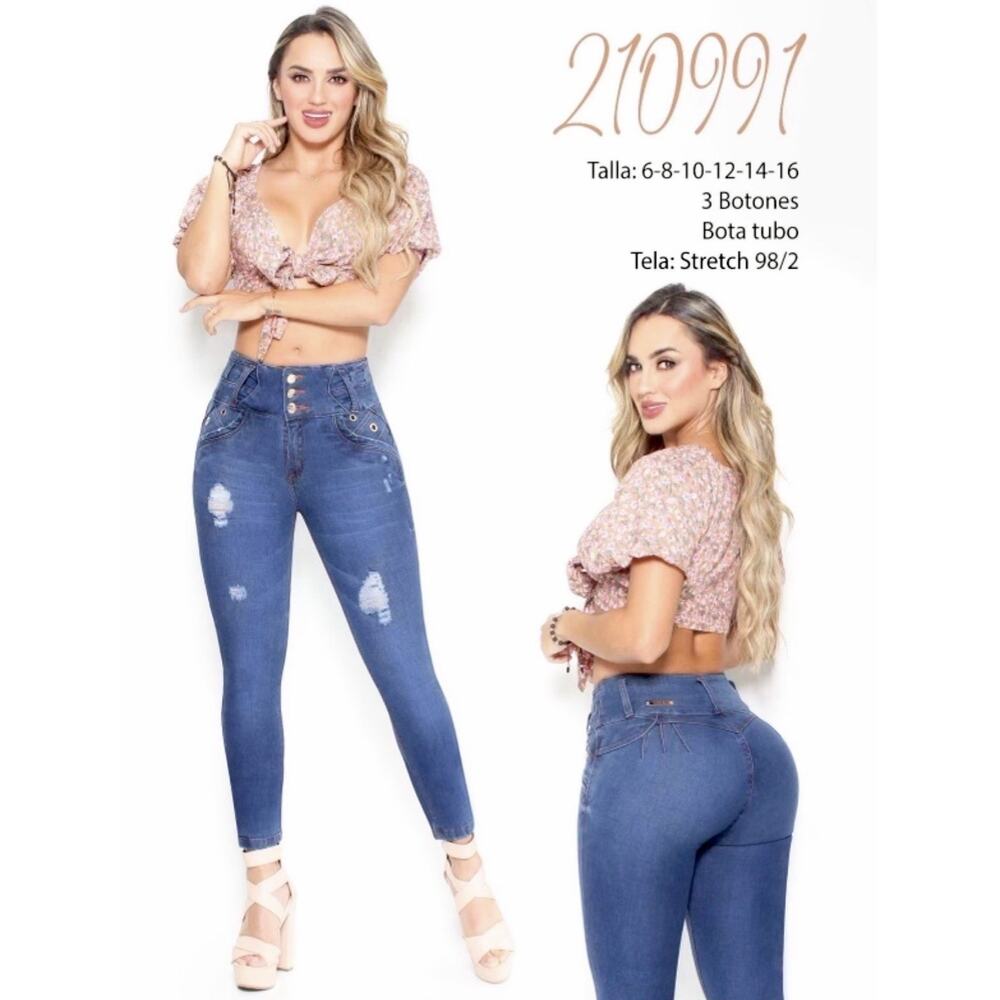 Tummy Control Colombian Jeans Butt Lift Size 10 Skinny Stretch Push Up